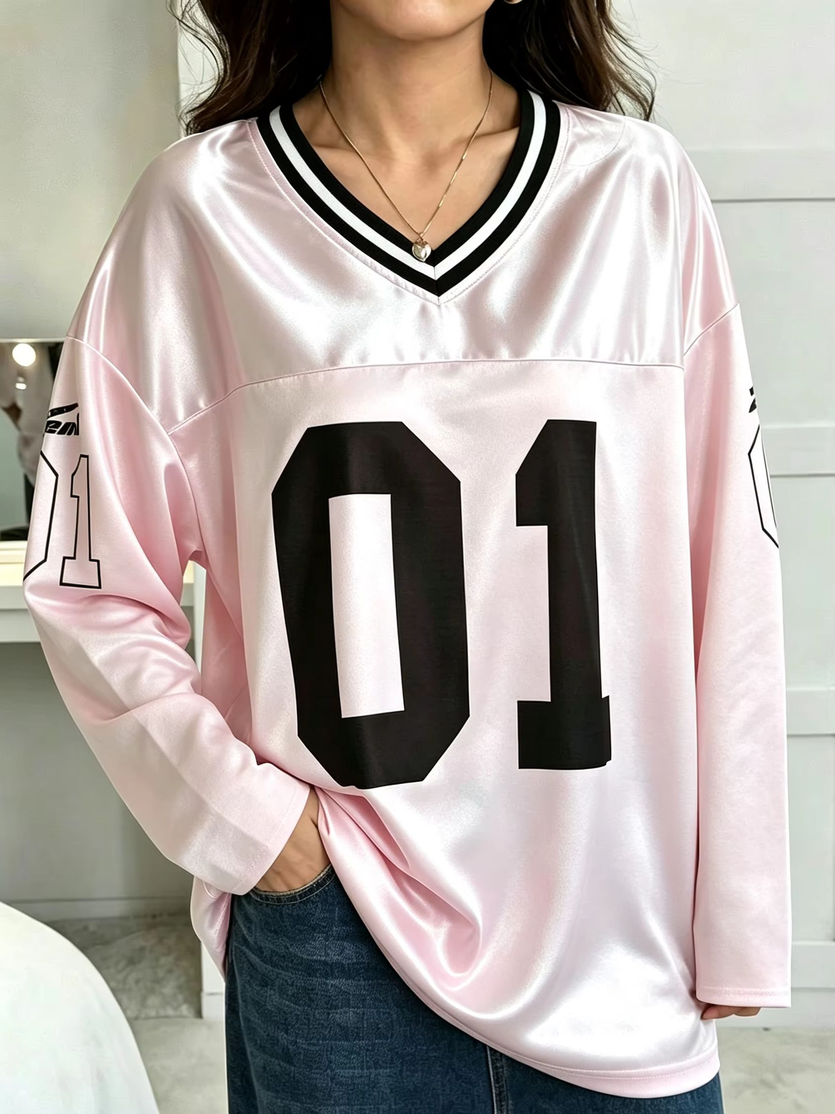 Usa Vintage Fashion - تي شيرت رجالي ونسائي بأكمام طويلة