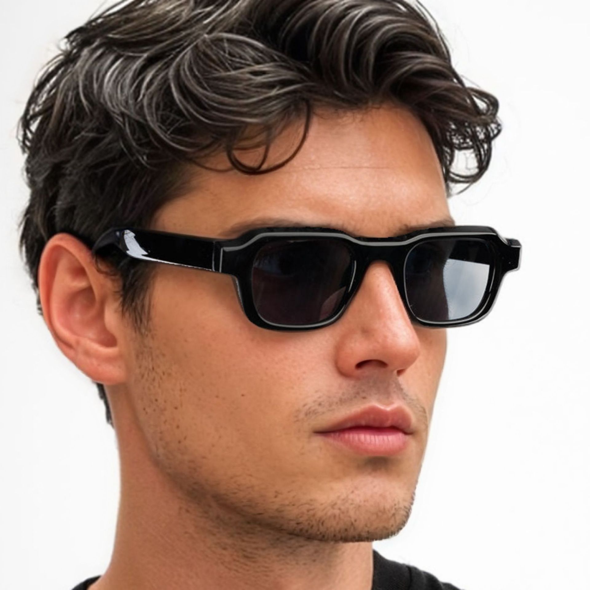 Vintage Fashion Glasses - نظارات شمسية نسائية بإطار مستطيل كلاسيكي،