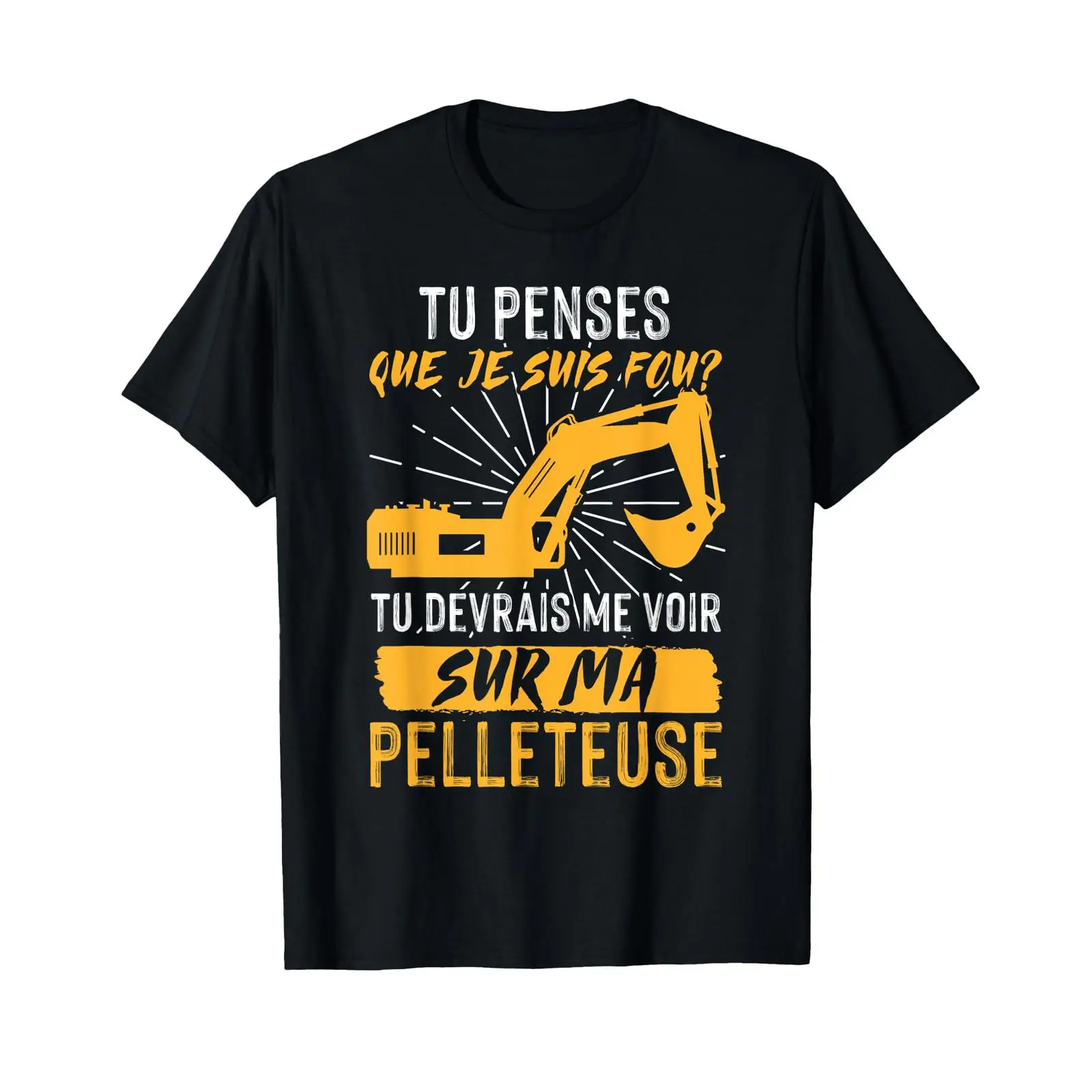 Vintage Fashion Build - تي شيرت أسود بتصميم Crazy T