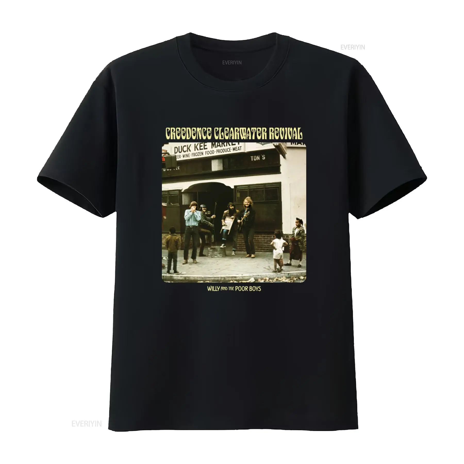 Vintage Fashion Revival - تي شيرت Creedence Clearwater Revival Music