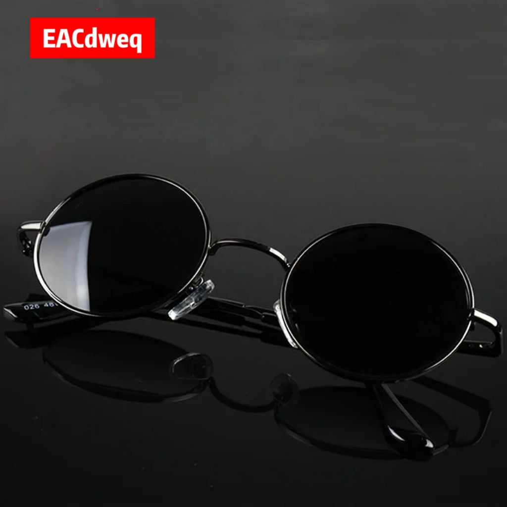 Vintage Fashion Glasses - نظارات شمسية دائرية عتيقة الطراز للرجال