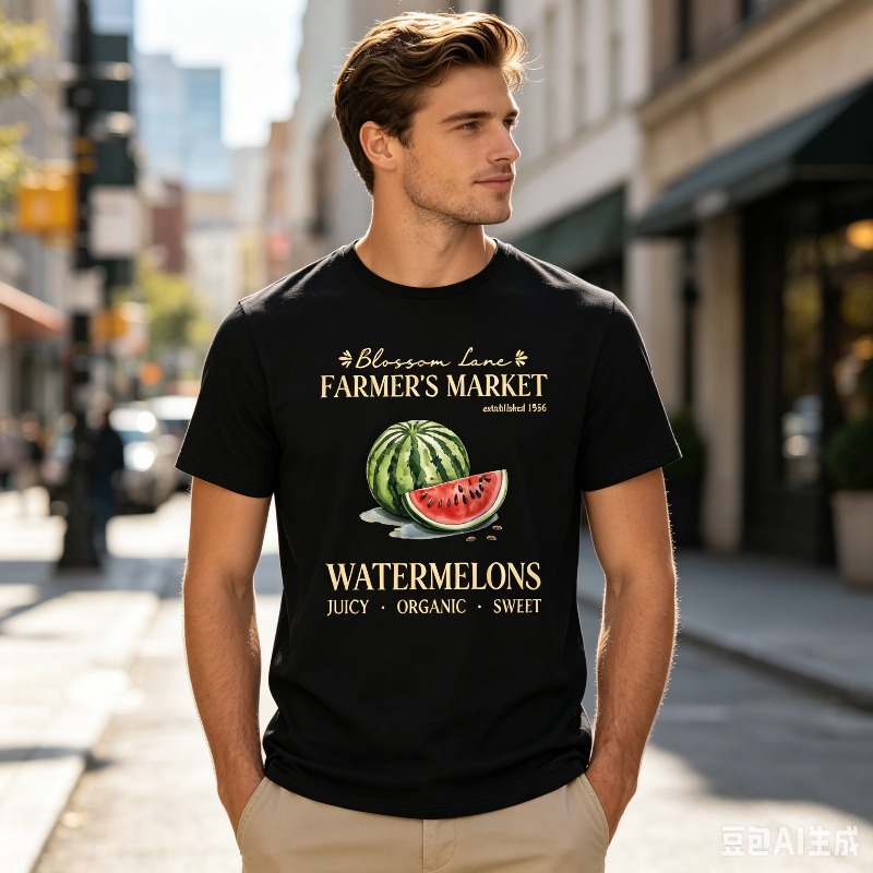 تي شيرت رجالي بتصميم سوق المزا - مراجعة Vintage Fashion Market وسعره
