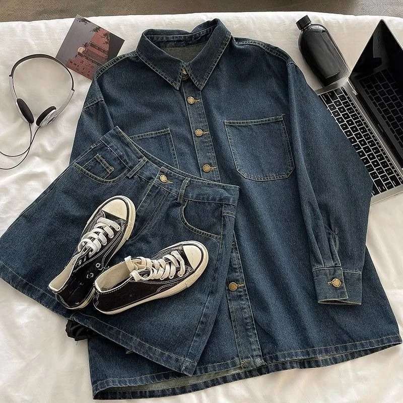 طقم تنورة جينز Y2K: سترة بأزرا - مراجعة Usa Vintage Fashion وسعره