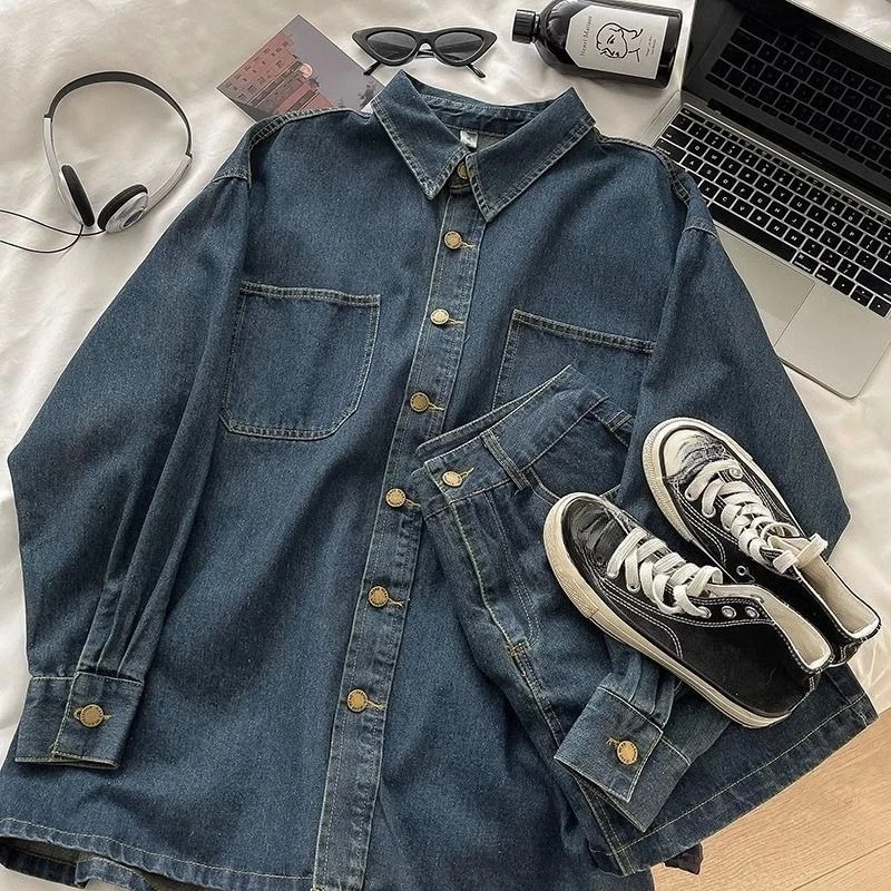 طقم تنورة جينز Y2K: سترة بأزرا - مراجعة Usa Vintage Fashion وسعره