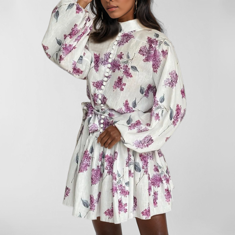 فستان نسائي أنيق بطباعة عتيقة  - مراجعة Vintage Fashion Market وسعره