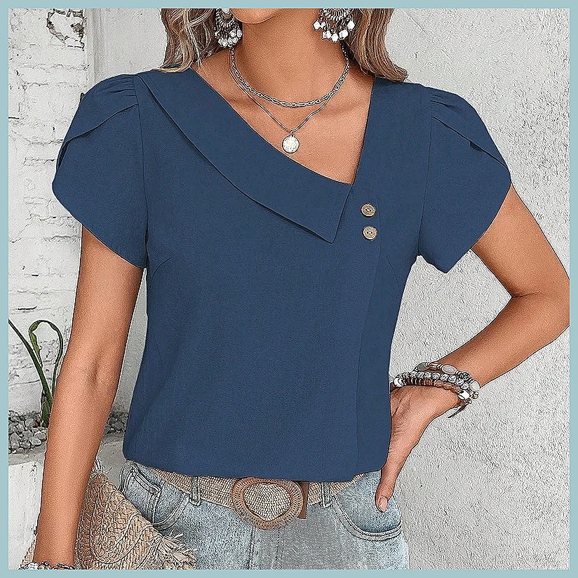 بلوزة نسائية بلون موحد بتصميم  - مراجعة Usa Vintage Fashion وسعره
